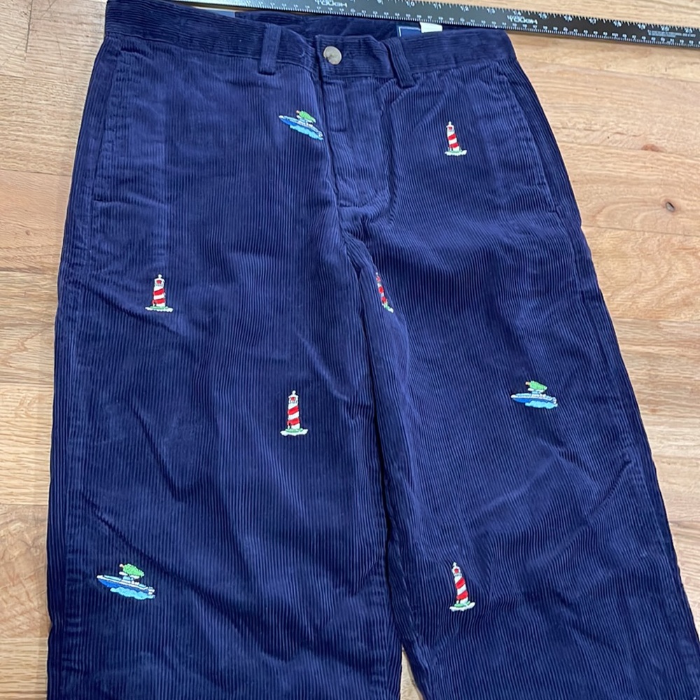 Boys Vineyard Vines size 16 dress uniform corduroy navy pant new lighthouse boat